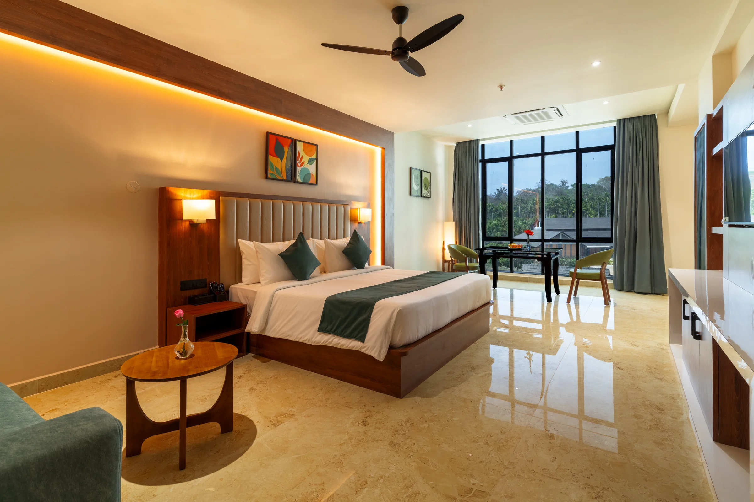 The twin room at Omkar Jungle Resort